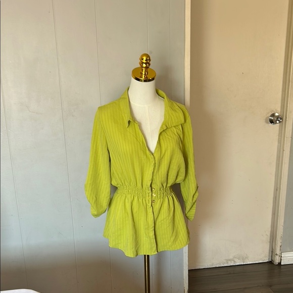 alex y parker Tops - Chic Lime Green Blouse
